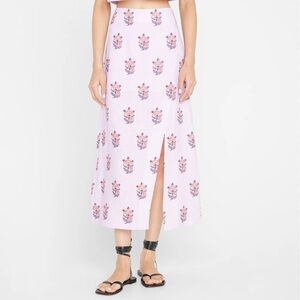 RHODE Latika Marigold Flower Violet Midi Skirt, Size 2